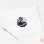 OBAMA, 2008 RONDE STICKER (Envelop)