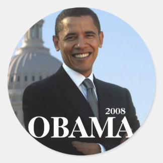 OBAMA, 2008 RONDE STICKER