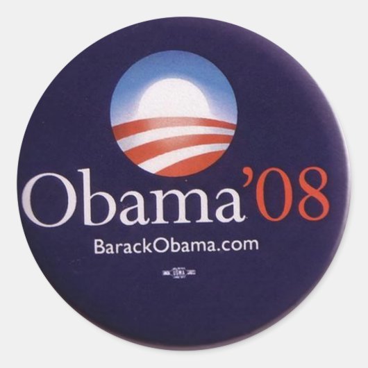 Obama 2008 ronde sticker (Voorkant)