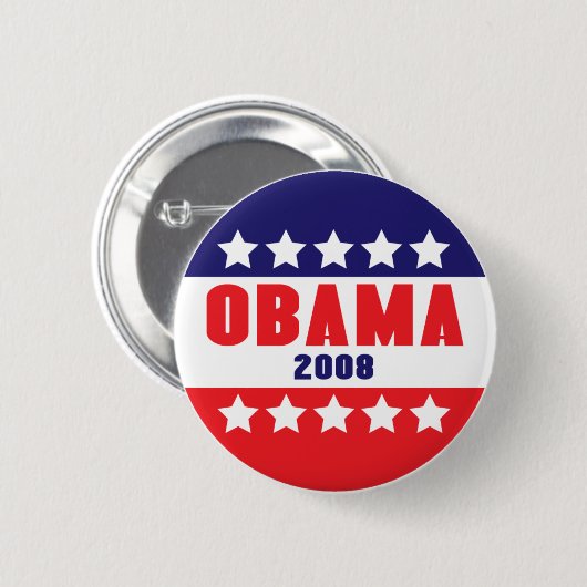 Obama 2008 Stars & Bars Button 61017 (Voorkant /achterkant)
