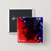 Obama 2008 vierkante button 5,1 cm (Voorkant /achterkant)