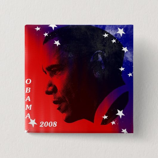 Obama 2008 vierkante button 5,1 cm (Voorkant)