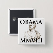 Obama 2008 vierkante button 5,1 cm (Voorkant /achterkant)