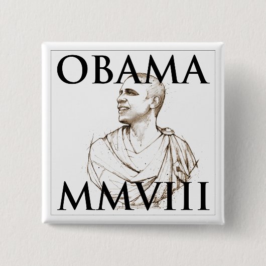 Obama 2008 vierkante button 5,1 cm (Voorkant)