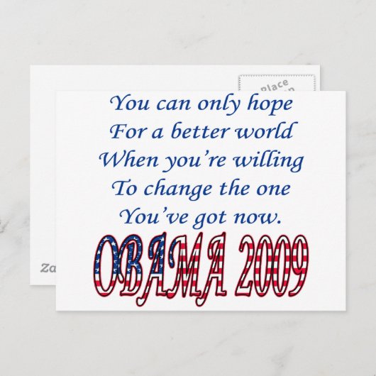 Obama 2009 briefkaart (Voorkant / Achterkant)