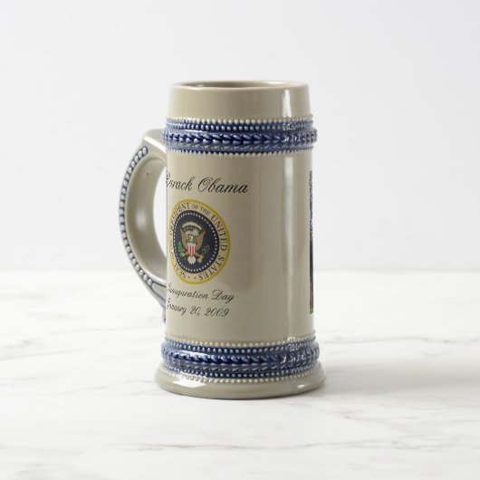 Obama 2009 Inauguration Stein Bierpul (Voorkant links)