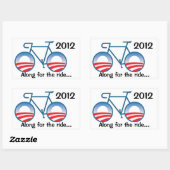 Obama 2012 Bike - Along voor de rit... Rechthoekige Sticker (Vel)