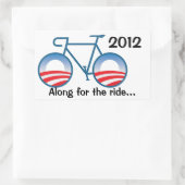 Obama 2012 Bike - Along voor de rit... Rechthoekige Sticker (Tas)