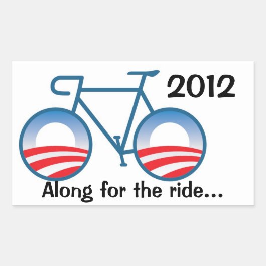Obama 2012 Bike - Along voor de rit... Rechthoekige Sticker (Voorkant)