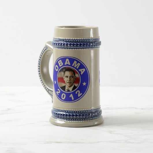 Obama 2012 - blauw bierpul (Voorkant links)