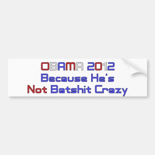 OBAMA 2012 BUMPERSTICKER (Voorkant)