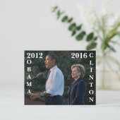 Obama 2012 en Clinton 2016 Briefkaart (Staand voorkant)