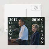 Obama 2012 en Clinton 2016 Briefkaart (Voorkant / Achterkant)