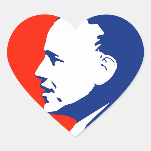 Obama 2012 hart sticker (Voorkant)