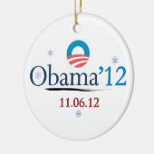 Obama 2012 herdenkingsornament voor Kerstmis Keramisch Ornament (Links)