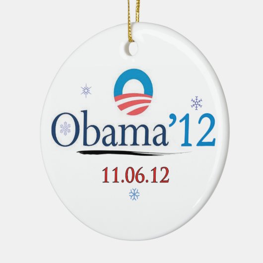 Obama 2012 herdenkingsornament voor Kerstmis Keramisch Ornament (Links)