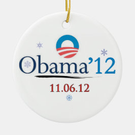 Obama 2012 herdenkingsornament voor Kerstmis Keramisch Ornament