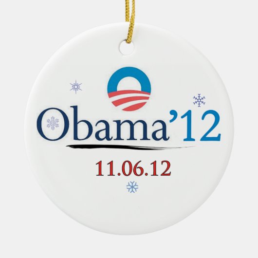 Obama 2012 herdenkingsornament voor Kerstmis Keramisch Ornament (Voorkant)