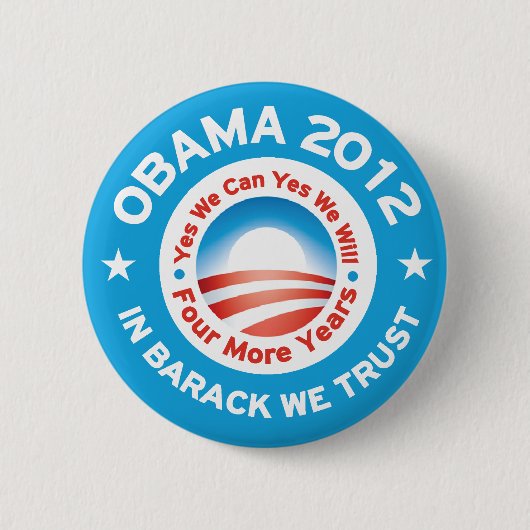 Obama 2012 - in Barack We Trust Ronde Button 5,7 Cm (Voorkant)