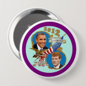 Obama 2012 Kennedy Coat Tail Ronde Button 4,0 Cm (Voorkant /achterkant)