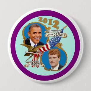 Obama 2012 Kennedy Coat Tail Ronde Button 4,0 Cm