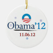 Obama 2012 kerstversiering keramisch ornament (Voorkant)