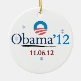 Obama 2012 kerstversiering keramisch ornament