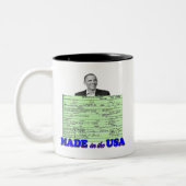 Obama 2012 Made in USA Tweekleurige Koffiemok (Links)