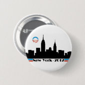 Obama 2012 New York City Skyline Ronde Button 5,7 Cm (Voorkant /achterkant)