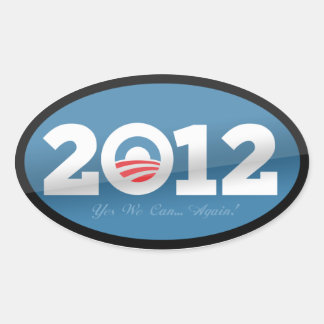 Obama 2012 Officiële Logo Ovale Sticker