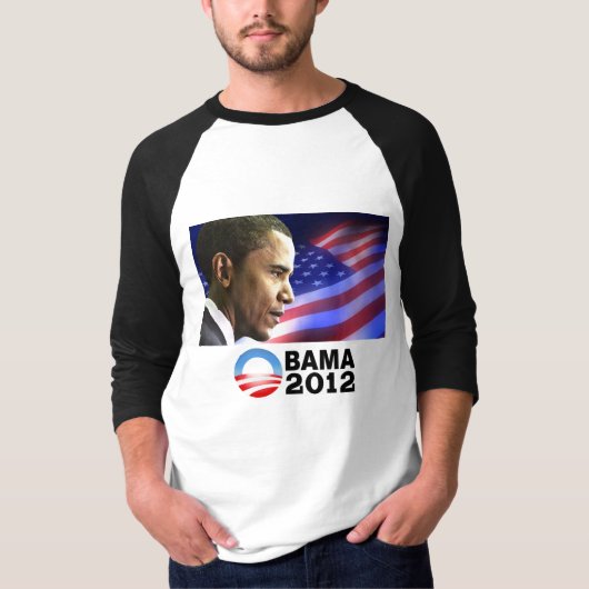 Obama 2012 (patriottisch) t-shirt (Voorkant)