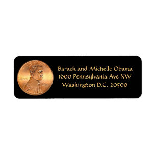 Obama 2012 Penny Etiket