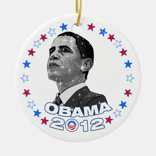 Obama 2012 - Portret & Sterren Keramisch Ornament (Voorkant)