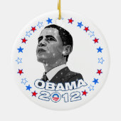 Obama 2012 - Portret & Sterren Keramisch Ornament (Achterkant)