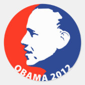 Obama 2012 ronde sticker (Voorkant)