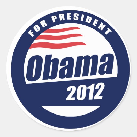 Obama 2012 ronde sticker (Voorkant)