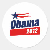 Obama 2012 ronde sticker (Voorkant)