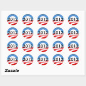 Obama 2012 ronde sticker (Vel)