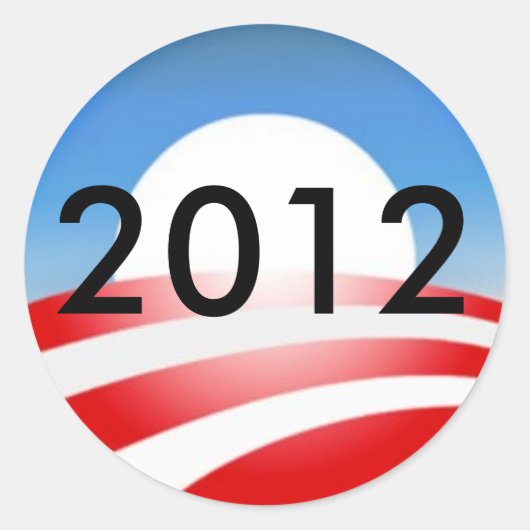 Obama 2012 ronde sticker (Voorkant)