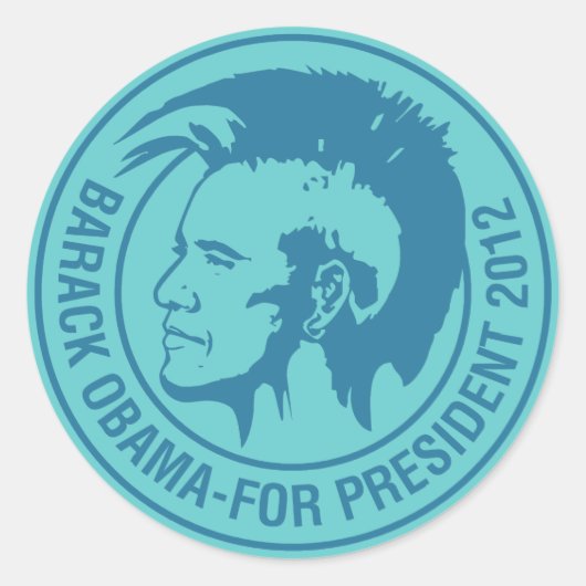Obama 2012 ronde sticker (Voorkant)