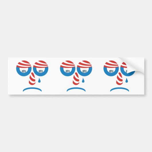 Obama 2012 Sad Face Bumpersticker (Voorkant)