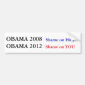 Obama 2012 schaamt u bumpersticker (Voorkant)