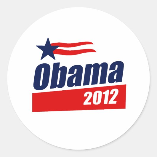 Obama 2012 T-shirt Ronde Sticker (Voorkant)