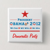 Obama 2012 vierkante button 5,1 cm (Voorkant)