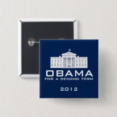 Obama 2012 vierkante button 5,1 cm (Voorkant /achterkant)