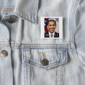 OBAMA 2012 VIERKANTE BUTTON 5,1 CM (In situ)