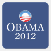 Obama 2012 Vierkante Sticker (Voorkant)