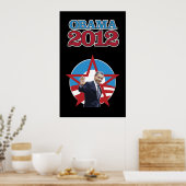 Obama 2012 zwart Poster (Keuken)