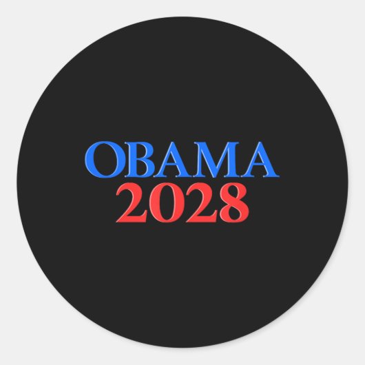 Obama 2028 _9 ronde sticker (Voorkant)