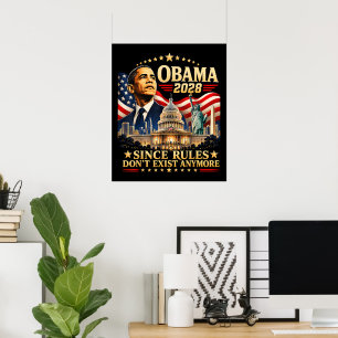 Obama 2028 Aangezien Regels Niet Meer Bestaan Poster